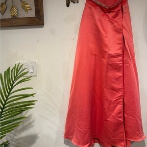 Xscape Vibrant Coral A-Line Skirt